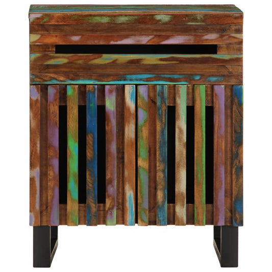 Mesita De Noche Madera Maciza De Acacia 50x34x60 Cm_0
