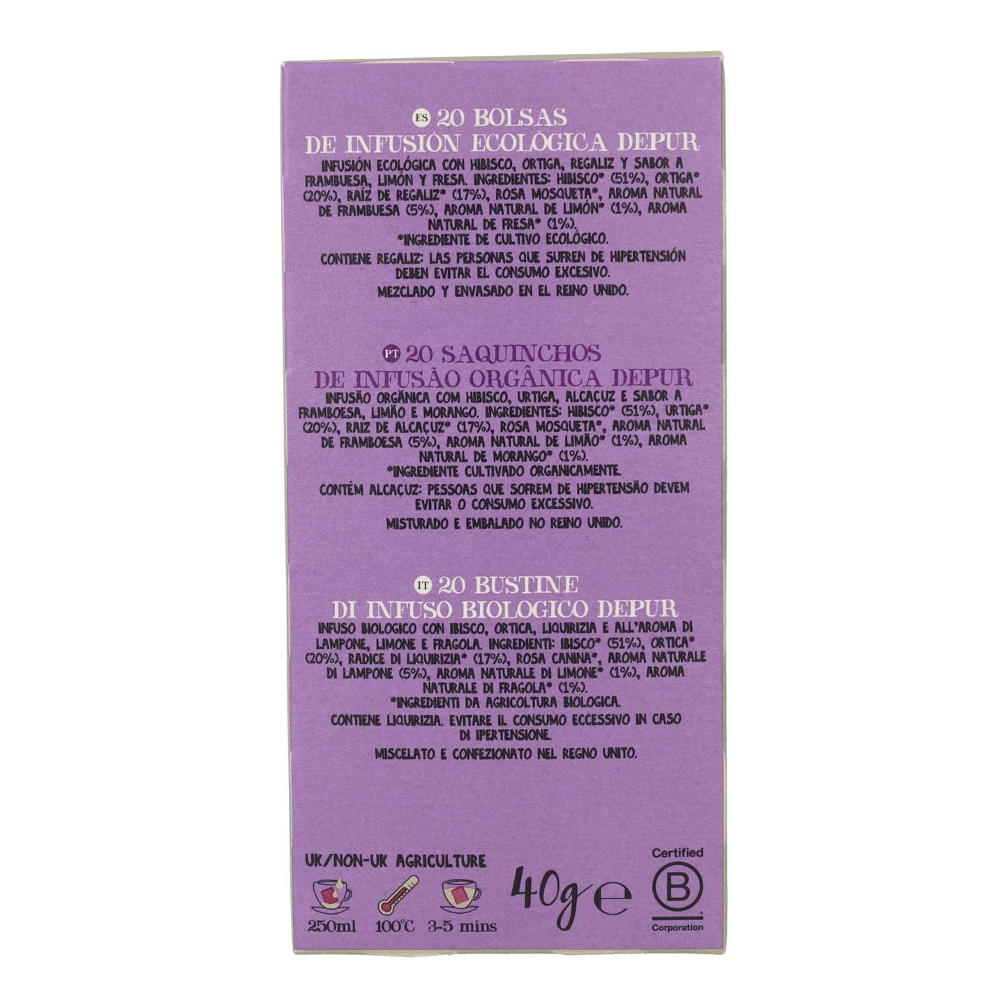 Depur Bio Cupper Infusão 20 saquetas