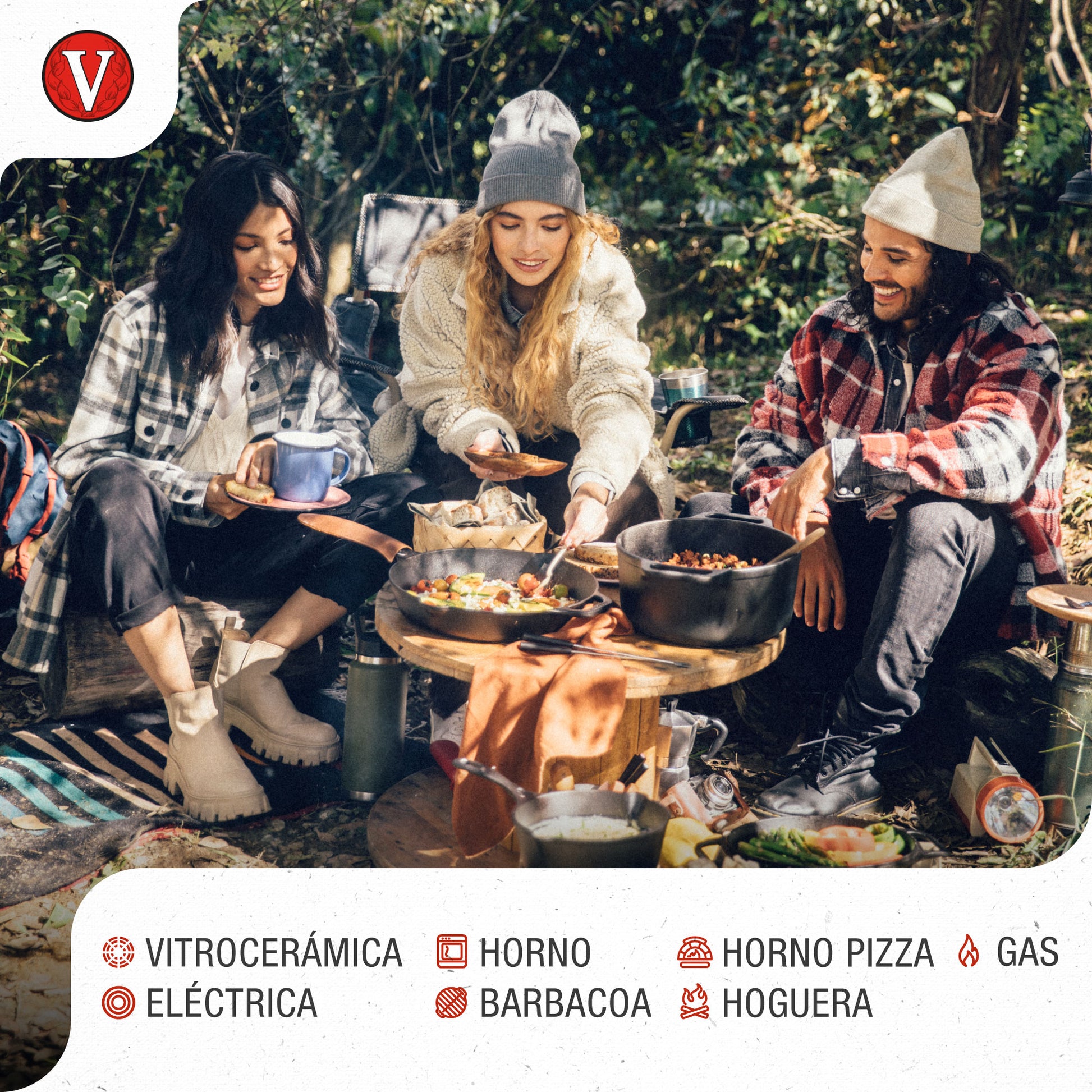 Victoria Plancha Cocina Hierro Fundido Curado Parrilla Reversible 33x21cm Para Fuego Barbacoa Sin Ptfe, 36058, Negro_3
