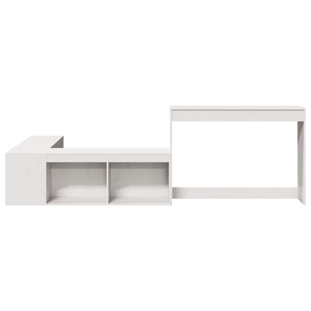 Mueble Con Escritorio Madera Maciza Pino 222x122x75 Cm_2