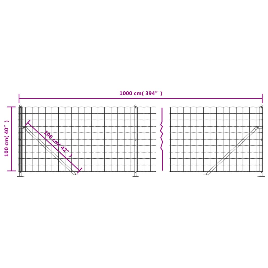 Cerca De Alambre Con Brida Gris Antracita 1x10 M / Vetonek_1