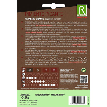 Sementes de pimento habanero laranja Rocalba
