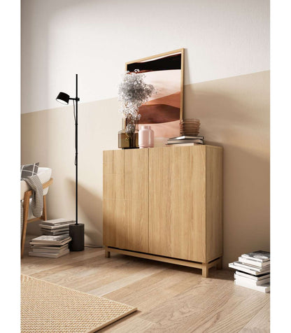 Zapatero 2 Puertas Modelo 513 Acabado Roble Oscuro, 90x90x27 (alto X Ancho X Fondo)_1