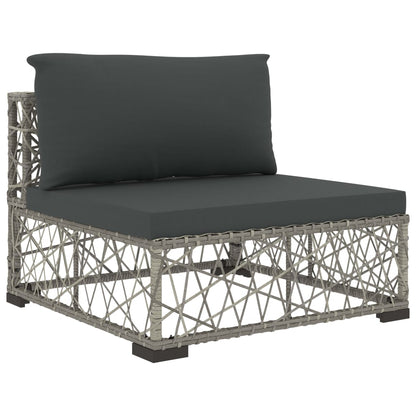 Vidaxl Set De Muebles De Jardín 6 Pzas Y Cojines Ratán Sintético Gris_5