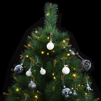 Vidaxl Árbol Navidad Artificial Con Bisagras 150 Led Y Bolas 120 Cm_1