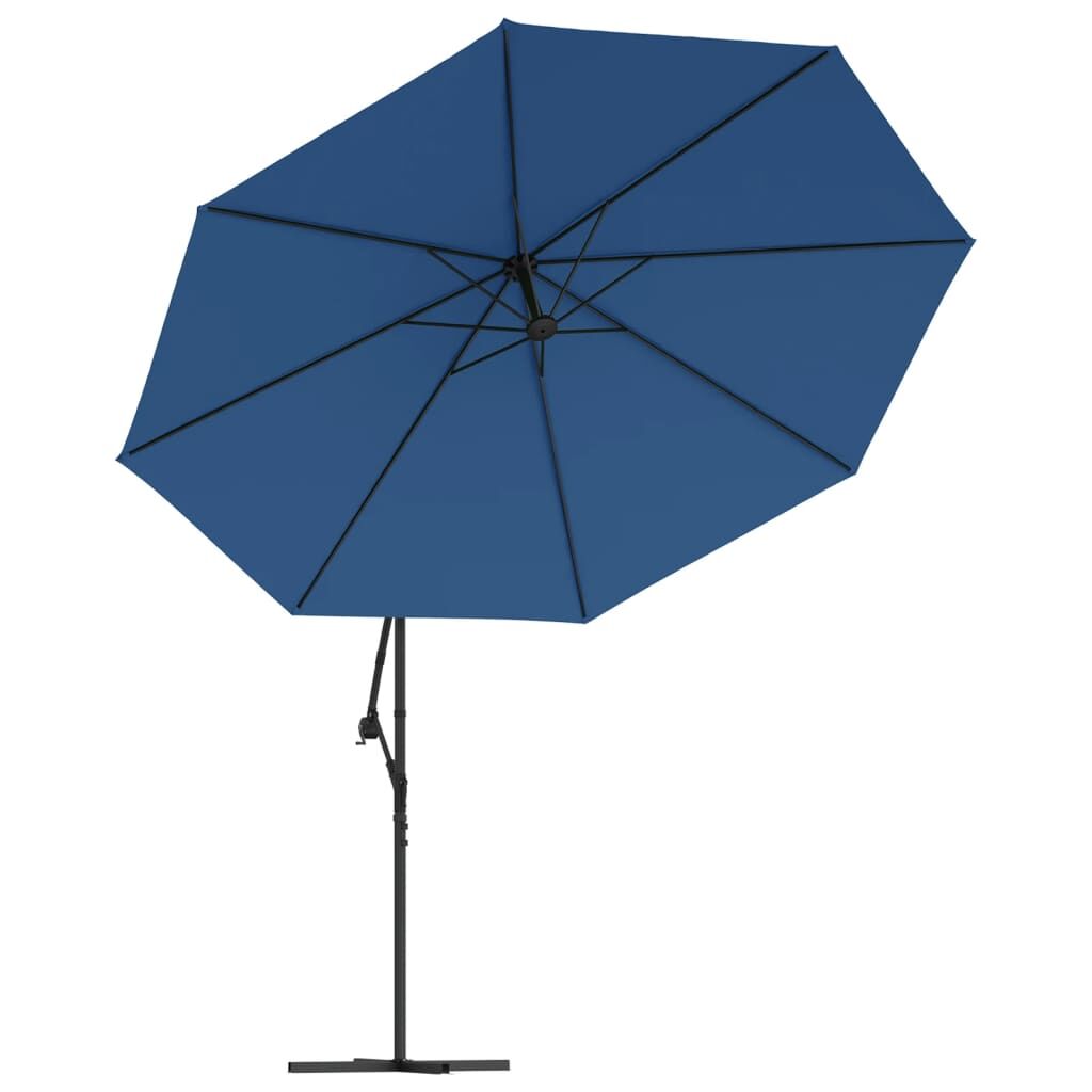 Vidaxl Sombrilla De Jardín Voladiza Con Luces Led Azul Celeste 350 Cm_4