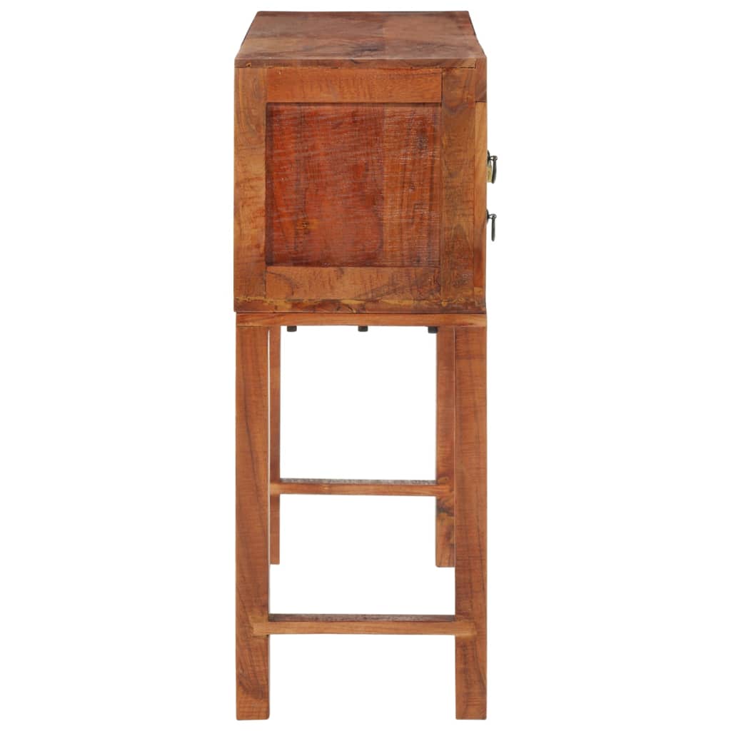 Mesa Consola Madera Maciza De Acacia Rugosa 120x32x80 Cm_3