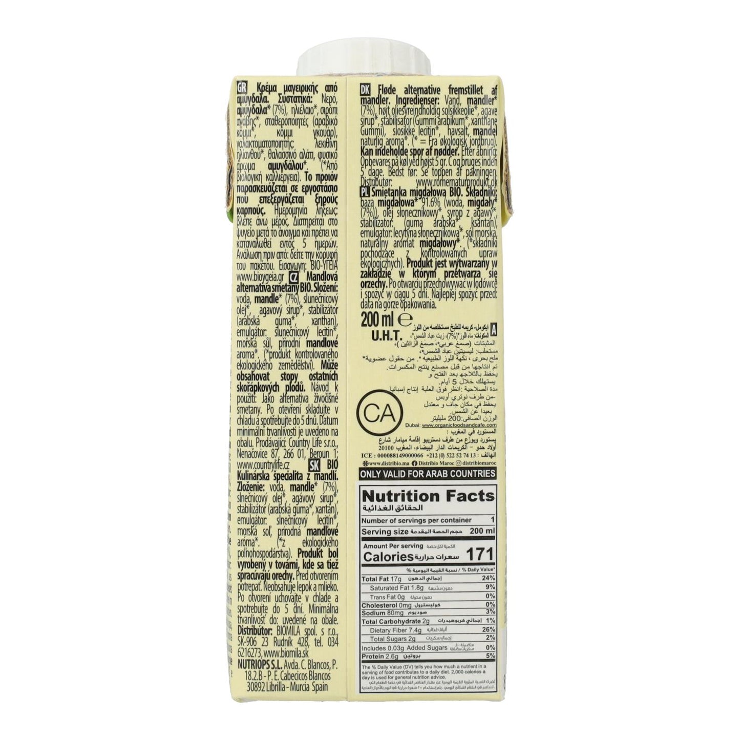 Preparado culinario Cuisine Almendra Ecomil 1 L