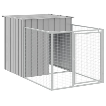 Vidaxl Caseta Perros Corral Acero Galvanizado Gris Claro 110x609x110cm_5