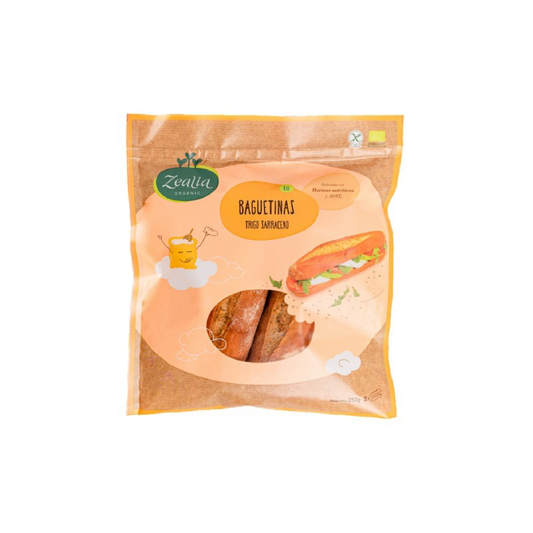 Baguete de trigo sarraceno biológico sem glúten Zealia 250 gr
