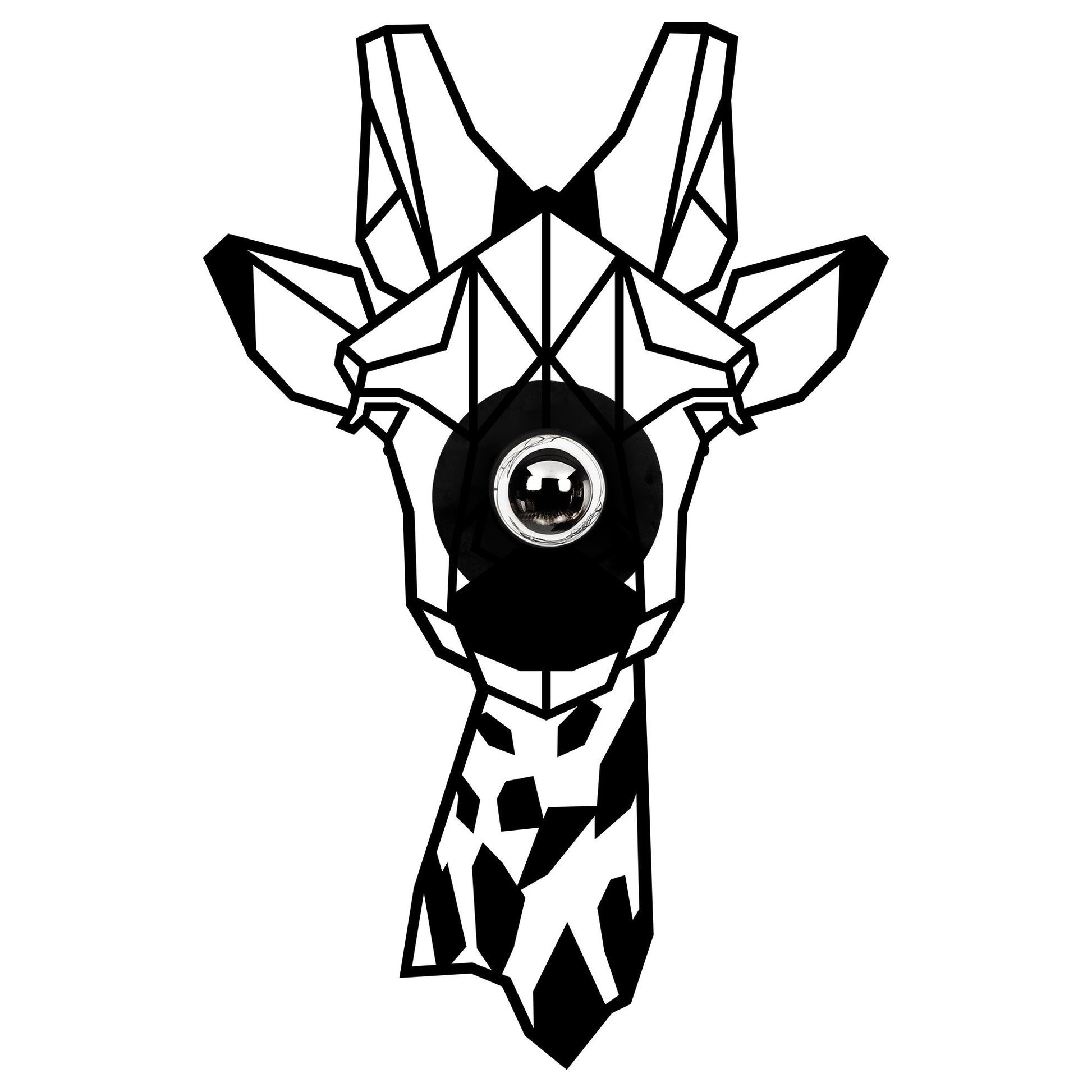 Aplique De Pared Jirafa, Mdf , Negro, 35x12x54, Casquillo E 27 Max 100 W