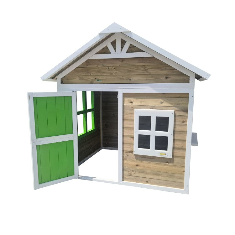 Casita Infantil De Madera Por Paneles Masgames Flam Rosa._5