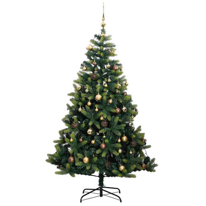 Vidaxl Árbol De Navidad Artificial Con Bisagras 150 Led Y Bolas 150 Cm_3