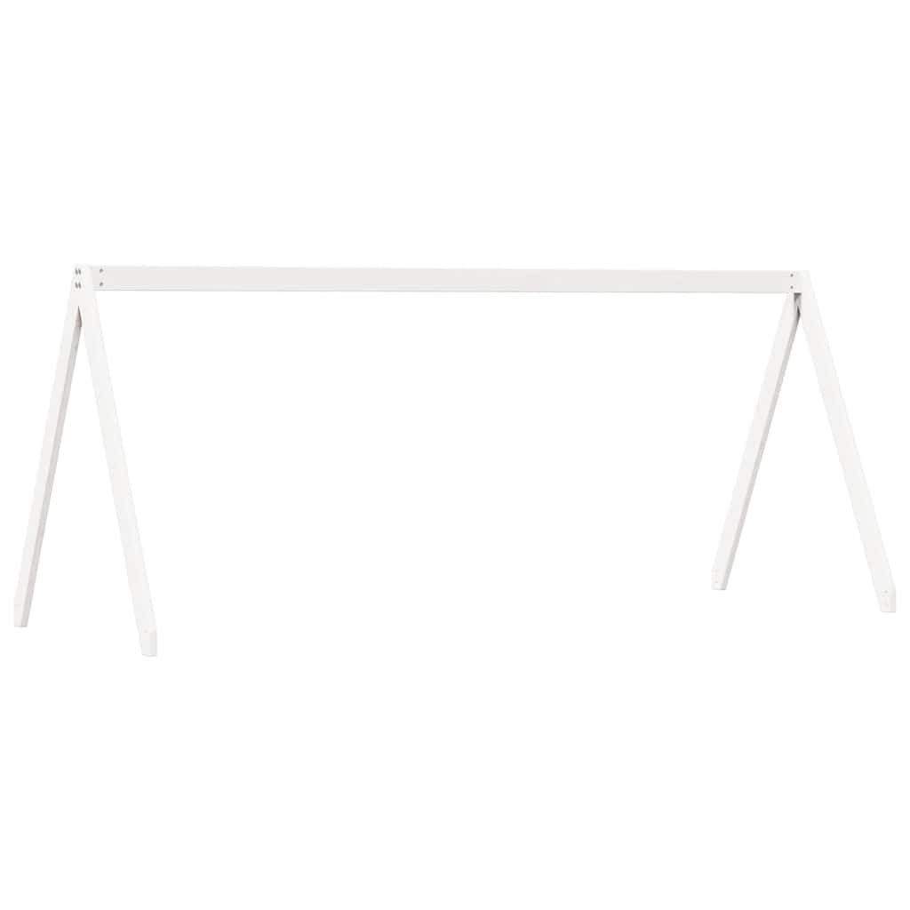 Techo De Cama Infantil Madera Maciza Blanco 209x95,5x88 Cm_0