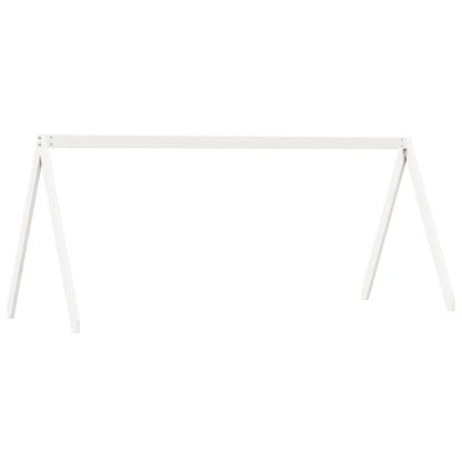 Techo De Cama Infantil Madera Maciza Blanco 209x95,5x88 Cm_0