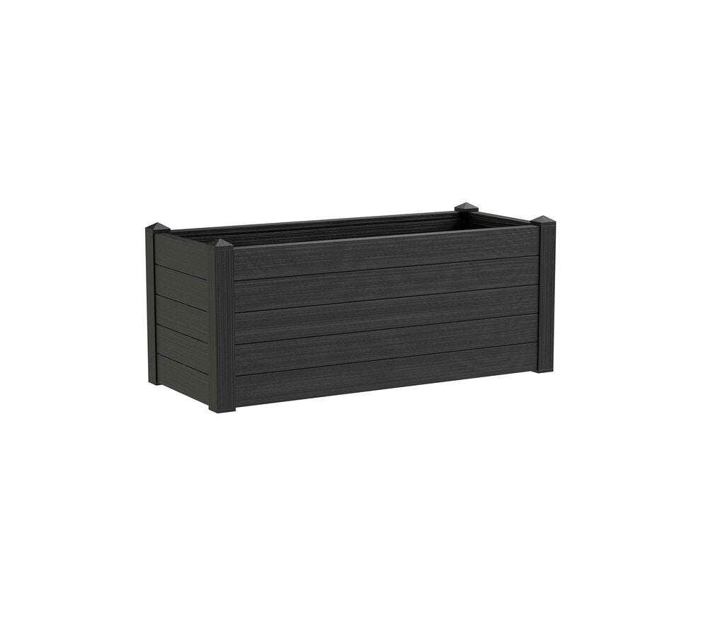 Teraplast Macetero De Plástico Reciclado Trama Antracita 100x42cm_0