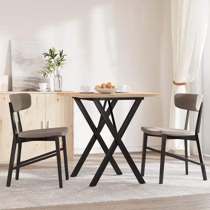 Mesa De Comedor Marco X Madera Maciza Pino Y Acero 60x60x75,5cm_1