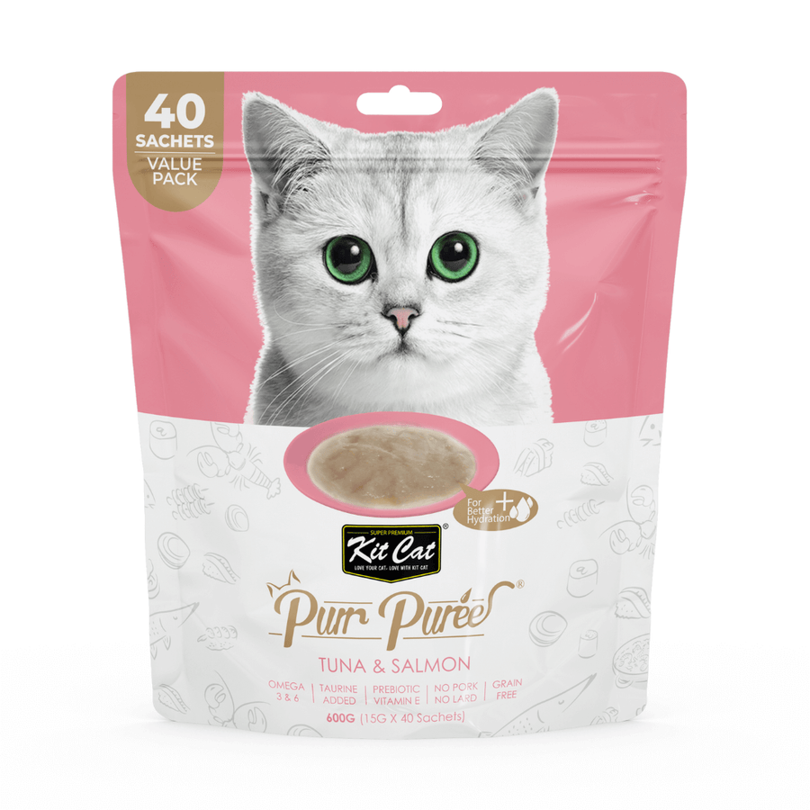 PurrPuree Value Pack Kit para gatos - Atum e salmão 40x15g Snack cremoso para gatos
