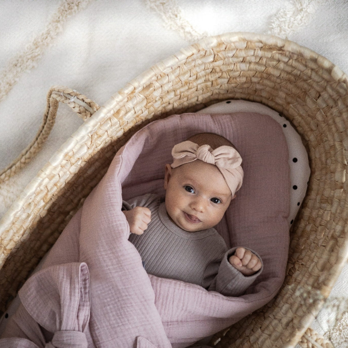 Saco Capazo Bebé Muselina Premium Rose_3