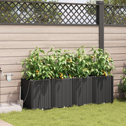 Vidaxl Jardineras Negro 160 X 40 X 52 Cm Acero_1