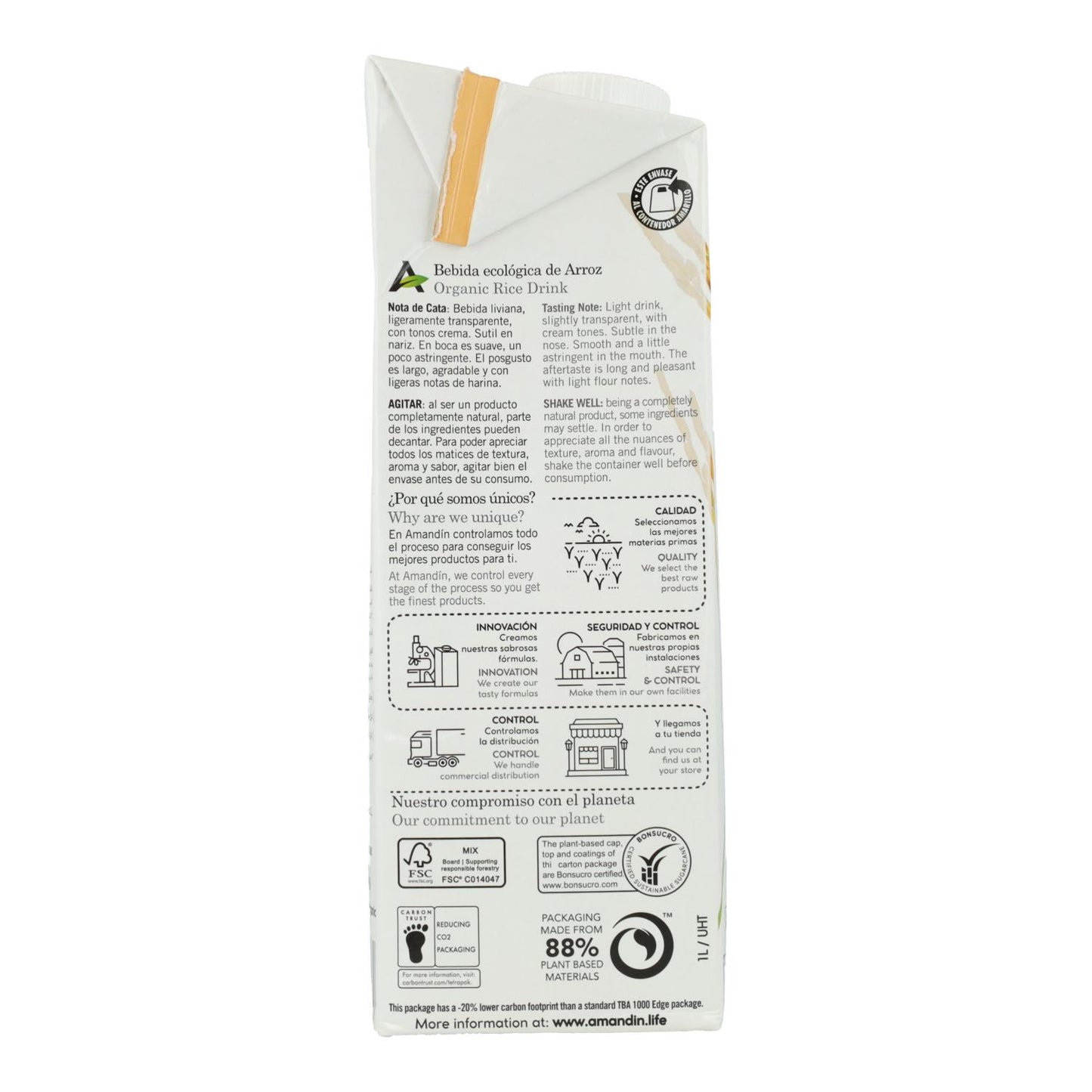 Bebida de Arroz Biológica Amandín 1L