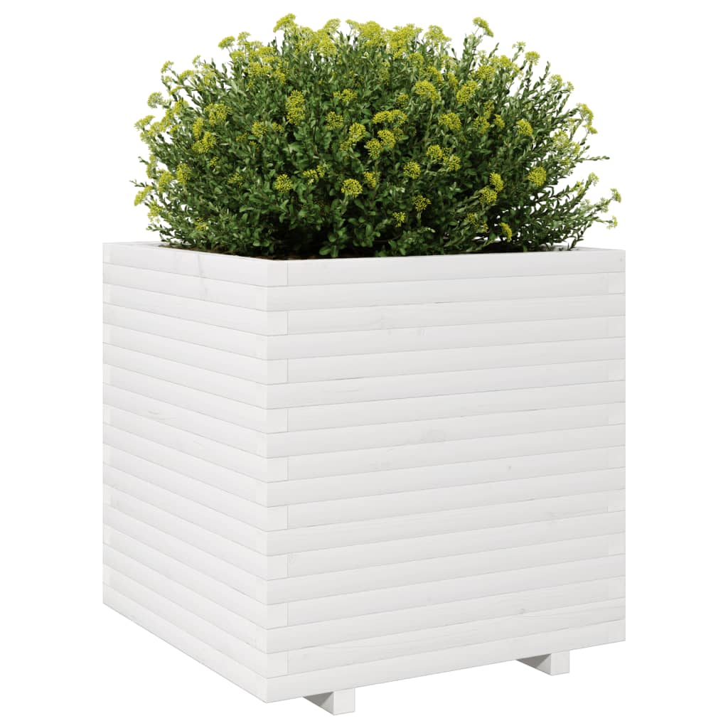 Jardinera Madera Maciza De Pino Blanco 70x70x72,5 Cm_3