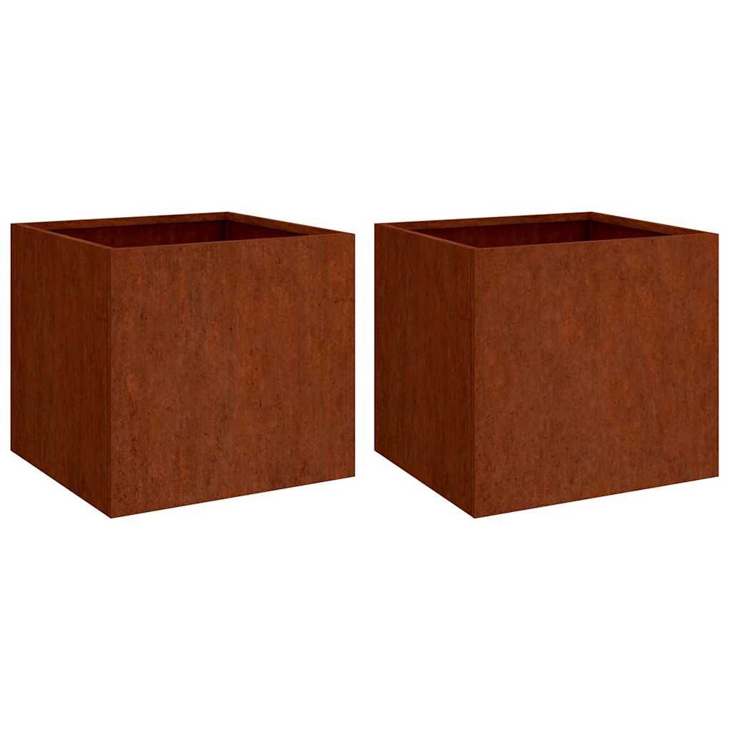 Jardineras 2 Unidades Acero Corten 49x47x46 Cm_0