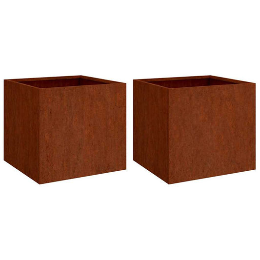 Jardineras 2 Unidades Acero Corten 42x40x39 Cm_0