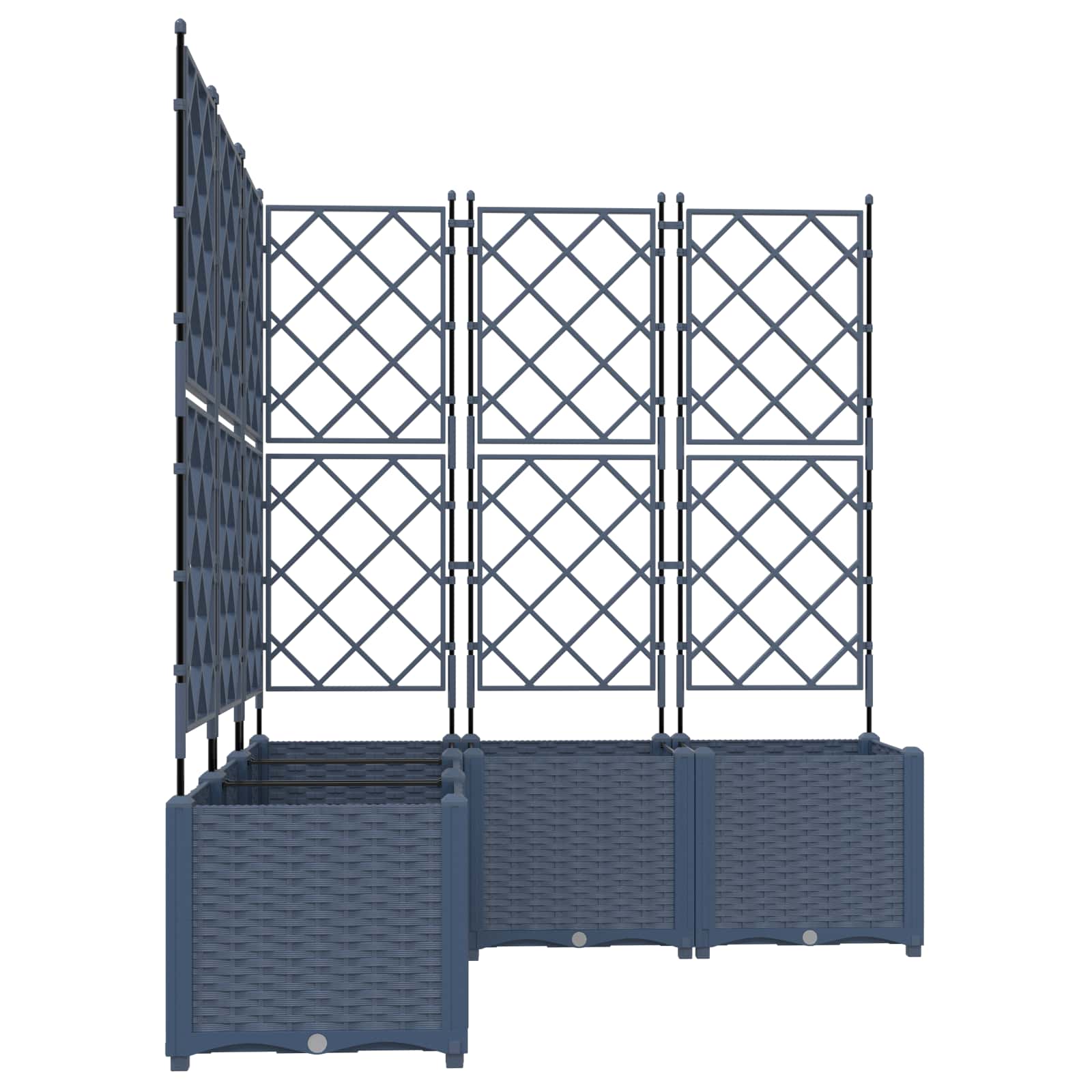 Macetero De Jardín 5 Uds. Gris 120 X 120 X 143 Cm Pp_3