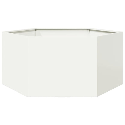 Jardinera Hexagonal De Acero Blanco 104x90x45 Cm_1