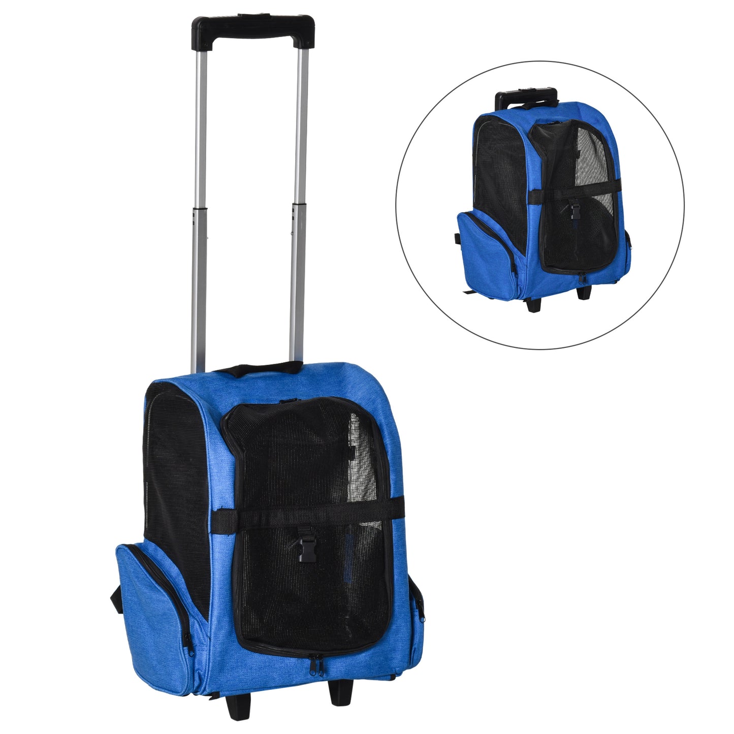 Pawhut Transportín Carrito Para Mascotas Perros 2 En 1 Con 2 Ruedas Asa_3