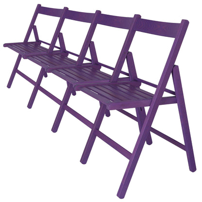 Well Home Mobiliario & Decoración - Pack 4 Sillas Bas En Madera De Haya, Acabado Lila_0