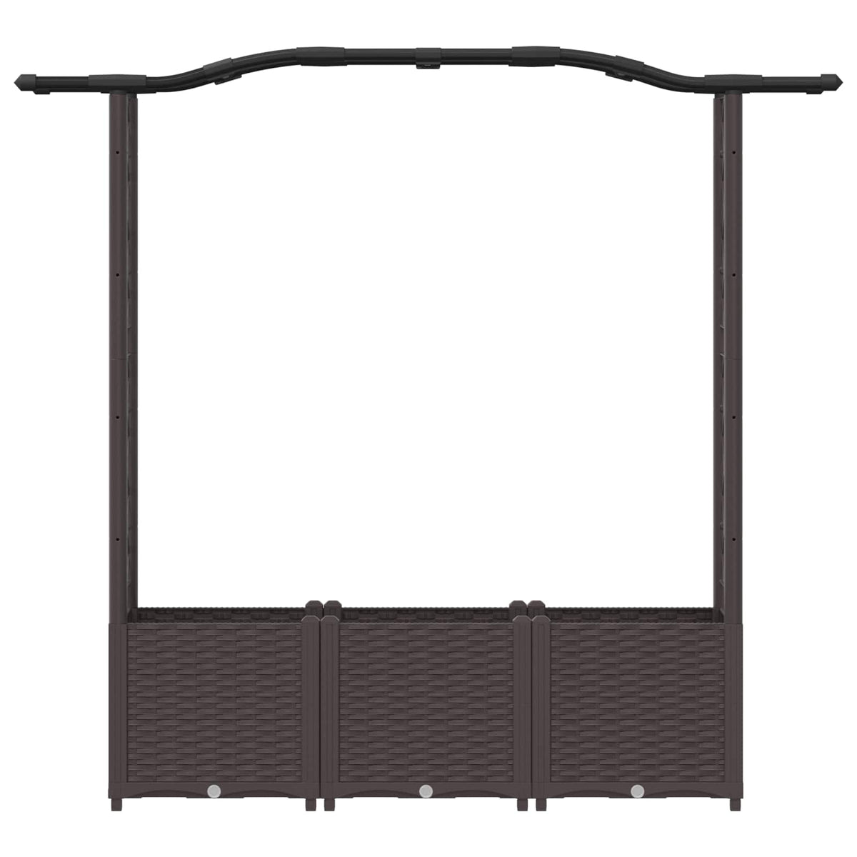 Cama Elevada Con Trellis Y Techo Marrón 164 X 40 X 138 Cm Pp_3