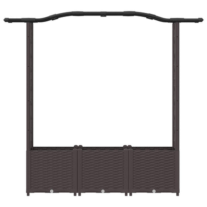 Cama Elevada Con Trellis Y Techo Marrón 164 X 40 X 138 Cm Pp_3