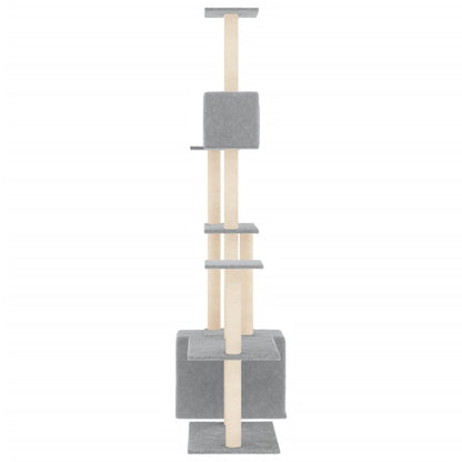 Vidaxl Rascador Para Gatos Con Postes De Sisal Gris Claro 180 Cm_3