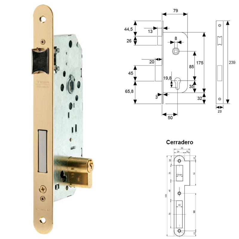 Cerradura Tesa 2030-hl/50 Canto Redondo_1