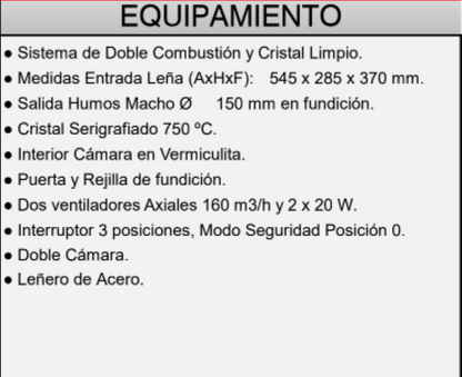 BRICOSOL Estufa de leña frontal con leñero y turbinas FM Modelo M-172 LK_2