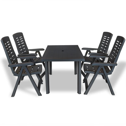 Vidaxl Set De Comedor De Jardín 5 Piezas Plástico Gris Antracita_0