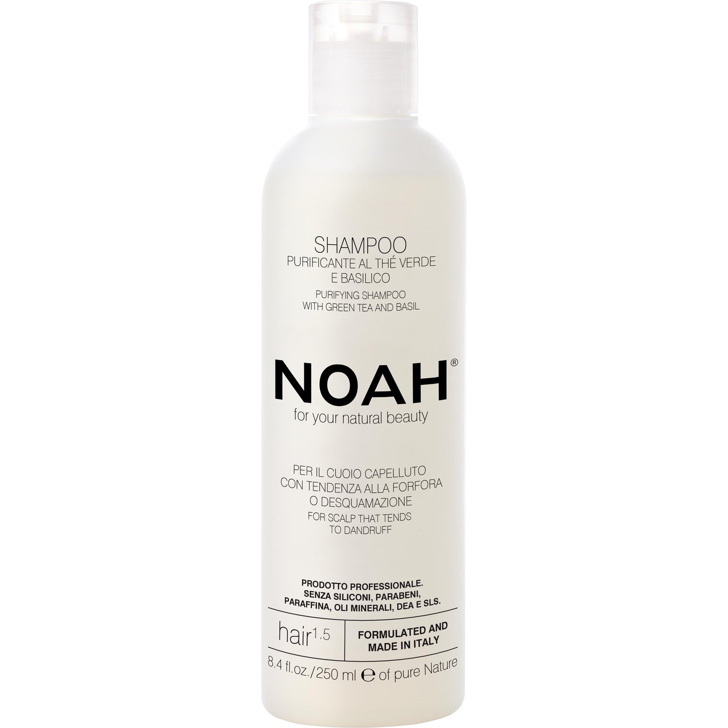 Champô purificante com chá verde e manjericão 1,5 Noah 250 ml