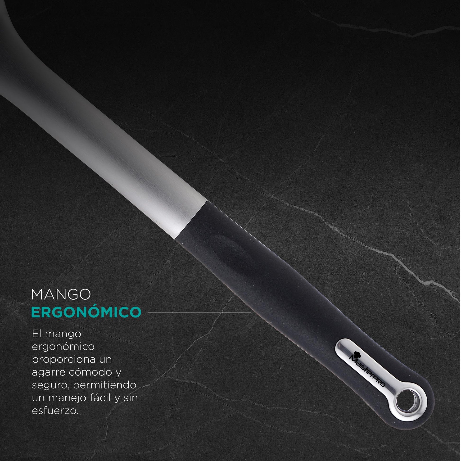 Cuchara 32,7x7,1x5cm Foodies En Acero Inoxidable + Pbt Masterpro._1
