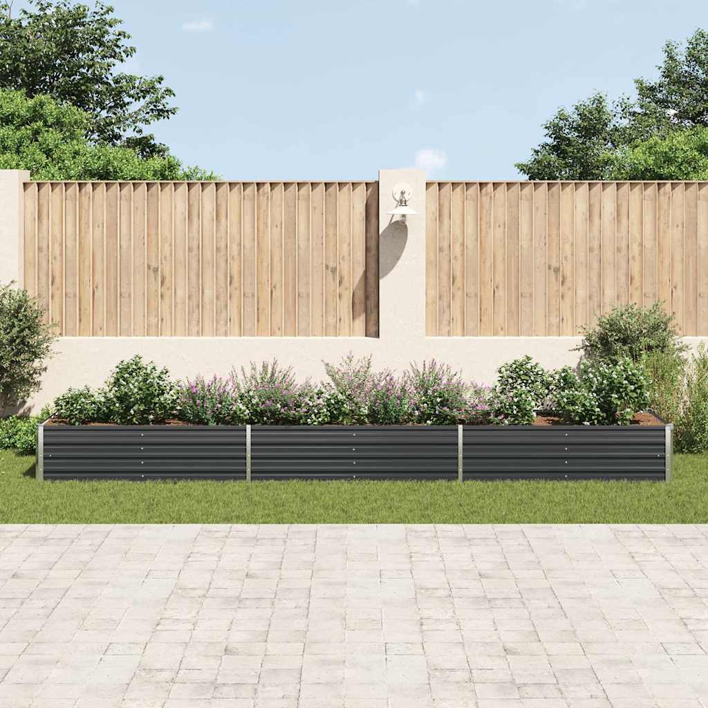 Arriate De Jardín De Acero Galvanizado Antracita 480x80x45 Cm_2