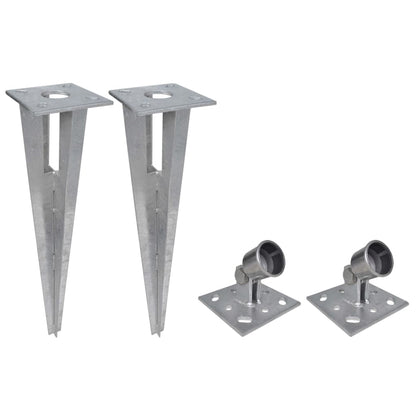 Valla Metálica Con Estacas Postes Acero Galvanizado 0,8x15 M / Vetonek_5