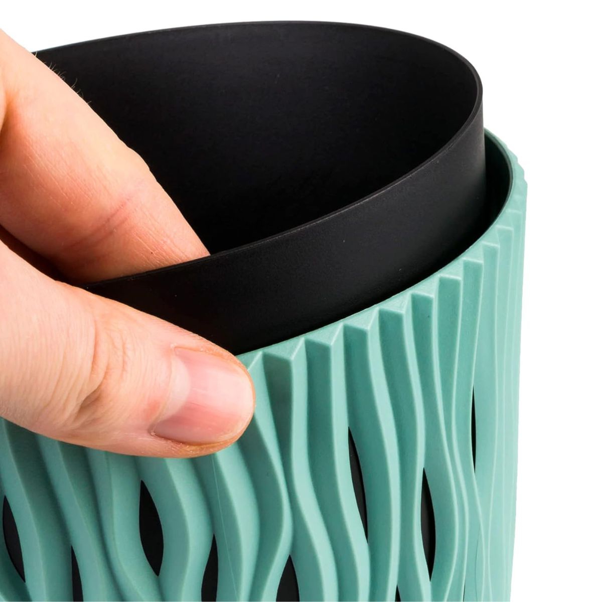 Vaso Duna com inserção turquesa D 19 x 17