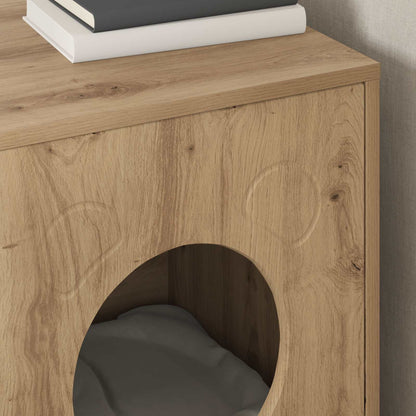 Casa Para Gatos Roble Artesanal 42,5 X 40 X 53 Cm_3