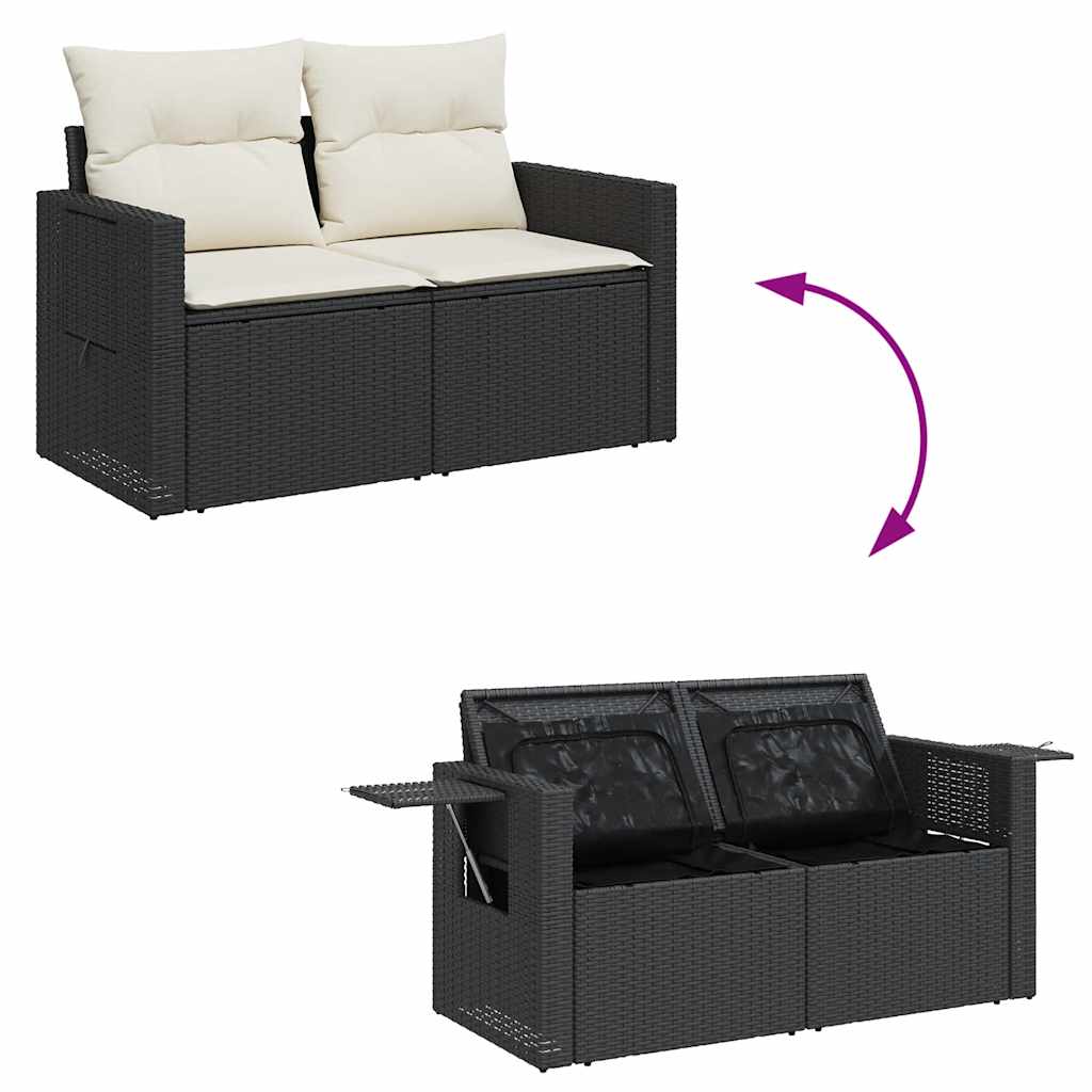 Set De Sofás De Jardín 6 Piezas Y Cojines Ratán Sintético Negro / Vetonek_5