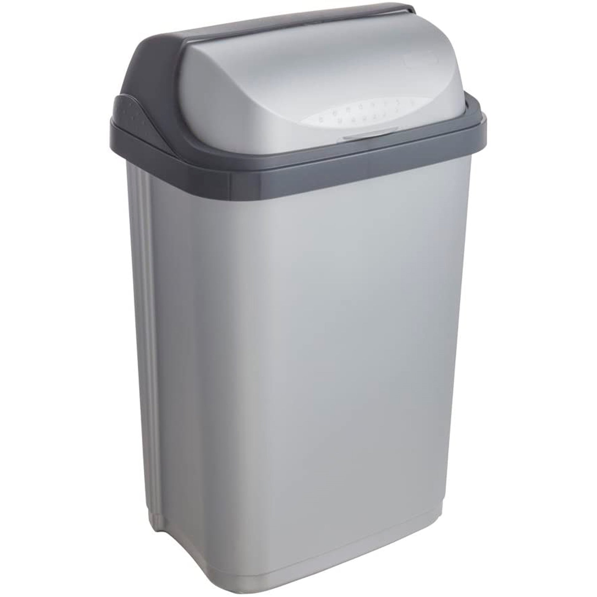 Pack De 3 Cubos De Basura Con Tapa Deslizante Rasmus 10/25/50 Litros En Color Plateado_1