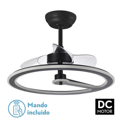Ventilador 110w Dc Chom Negro 3 Aspas Transp. 46/66x62x62cm 6vel. 3 Colores C/remoto, Memoria Y Temporizador 9350lm_0