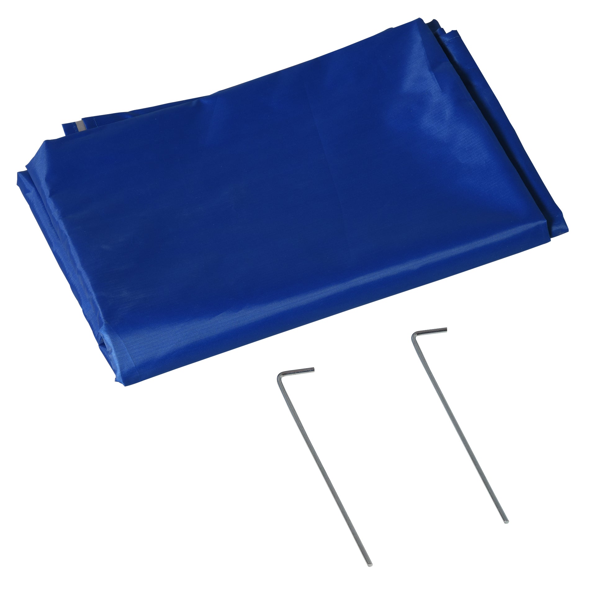 Outsunny Sombrilla De Playa Con Panel Lateral Apertura Manual Ø220x220 Cm Azul_4