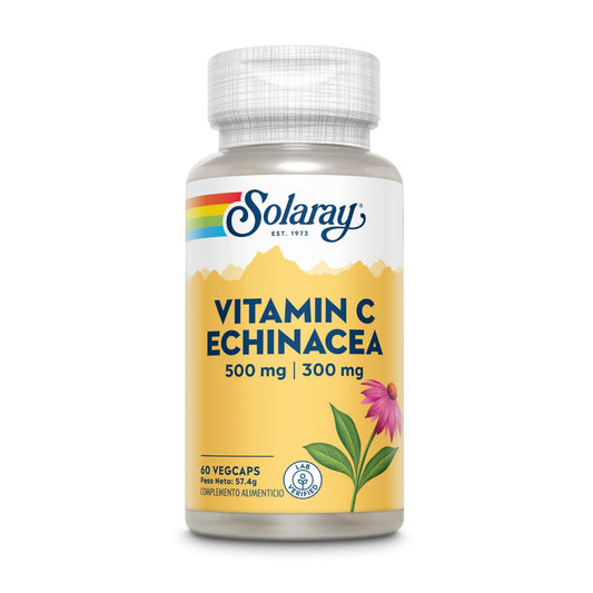 Vitamina C (500 mg) e Equinácea (300 mg) Solaray 60 Cápsulas Vegetais 