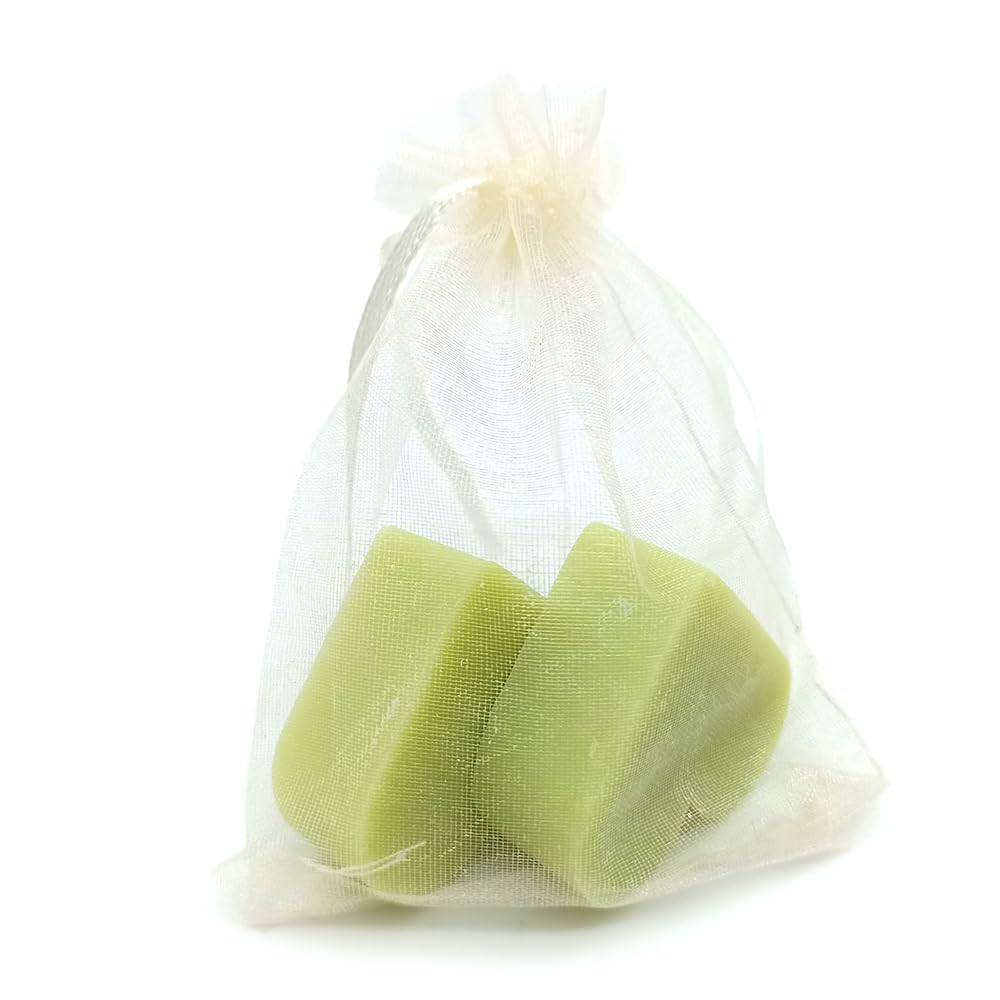 Bolsa De Organza Con 2 Jabones - Aroma Té Verde - Jabón De Glicerina Con Forma De Corazón - Detalle Para Invitados_0